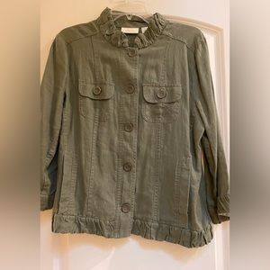 Chico’s khaki button down jacket - Size 8/M